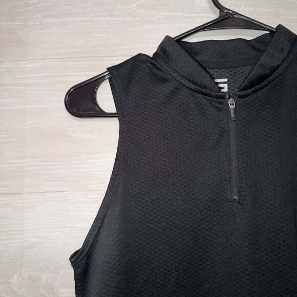 Three Sixty Six Sleeveless Quarter Zip Golf Top Size M Black Athletic Tank - Picture 4 of 6